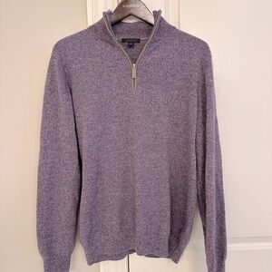 Saks Fifth Avenue Collection Cashmere Quarter-Zip Sweater Large